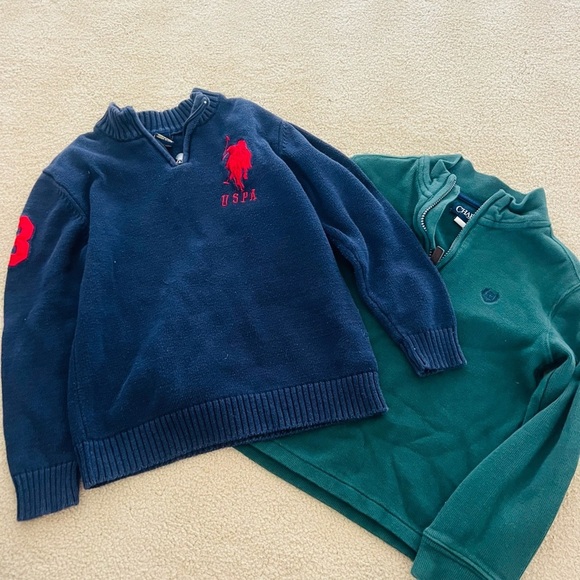 Good condition boys sweaters size 7.  Navy is polo association and green Chaps - Picture 1 of 5